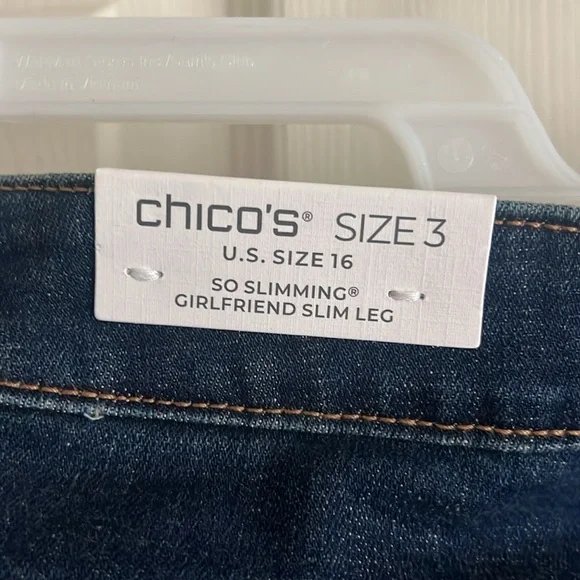 Chico's So Slimming Girlfriend Slim Leg Crop Jeans - Dark Blue - Picture 4 of 4